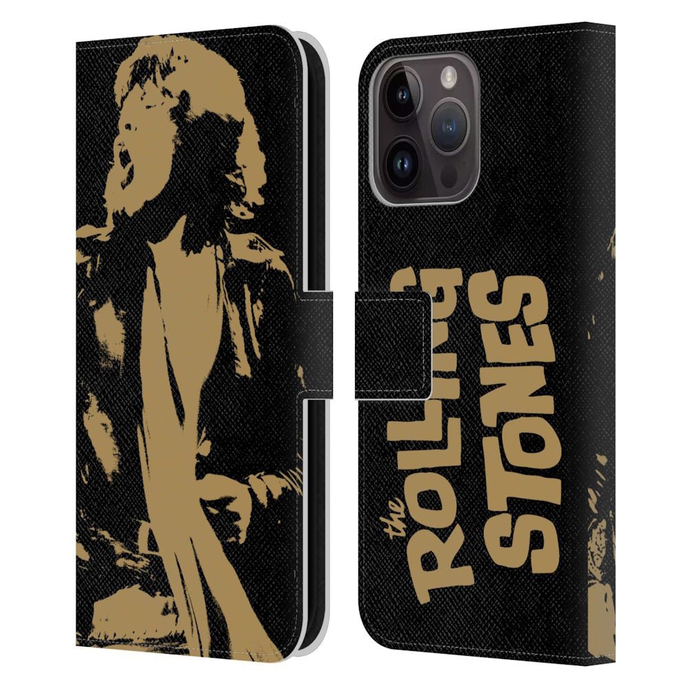 ROLLING STONES ローリングストーンズ (来日 35周年 記念 ) - Mick Jagger Grunge レザー手帳型 / Apple iPhoneケース - PGS
